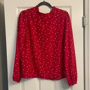 Red Heart Print Women's Top, Never Worn!